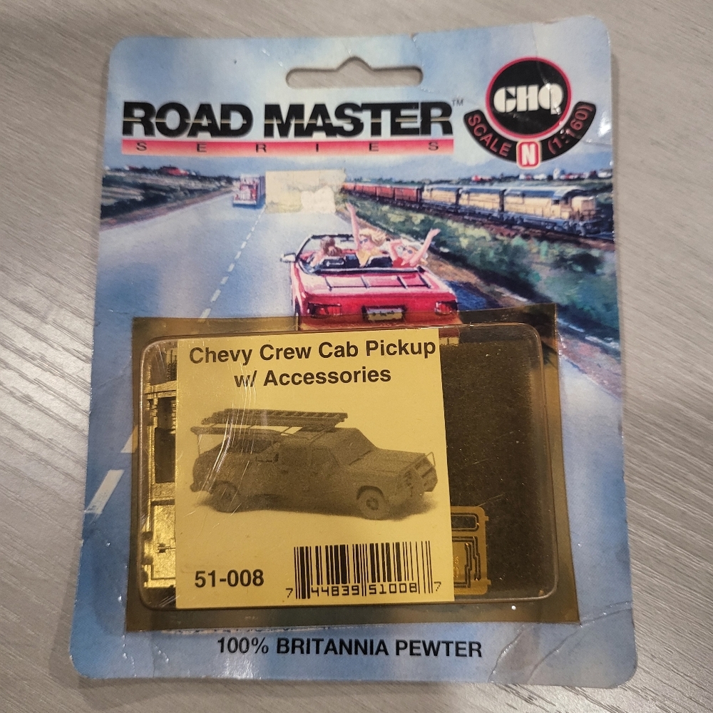N Scale GHQ Road Master Series Chevy Crewcab Pickup W/Accessories Building Kit